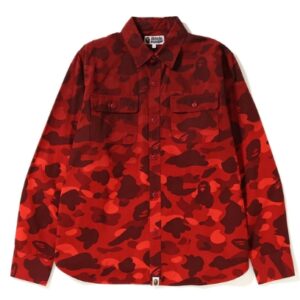 BAPE Color Camo Gradation Chemise Rouge 154517