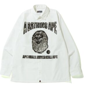 Chemise BAPE Jewelry Motif Wide Shirt Blanc Rouge 153232