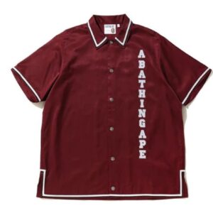 BAPE Chemise disco classique décontractée Bordeaux 154781