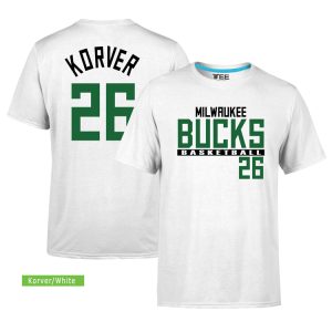 Milwaukee Bucks 26 Kyle Korver T-shirt. T-shirt par Slamdunk Red 150952