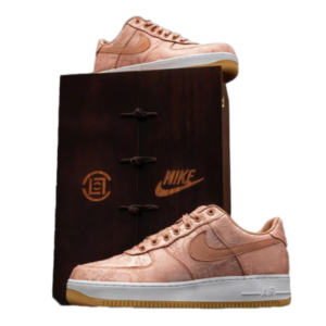 Baskets CLOT x Nike Air Force 1 Low Premium Rose Gold Silk Boîte spéciale CJ5290 600 SB