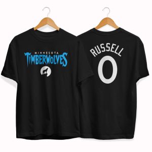 T-shirt Timberwolves D'Angelo Russell tee-shirt noir par slamdunk Noir 151657