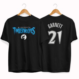T-shirt Timberwolves 21 Kevin Garnett tee-shirt noir par slamdunk Noir 151673