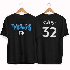 T-shirt Timberwolves 32 Towns tee-shirt noir par slamdunk Noir 151666