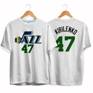 T-shirt Utah Jazz 47 Andrei Kirilenko tee par slamdunk Noir/Bleu/Blanc 152354