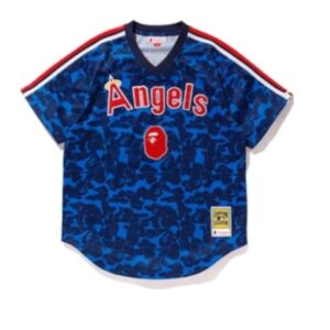 BAPE x Mitchell & Ness Angels Maillot de basket-ball Marine Violet 163604