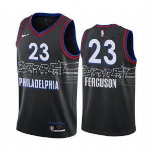 Maillot de basket-ball 2020-21 Philadelphia 76ers # 23 Terrance Ferguson City Edition Noir Swingman Jersey 167749