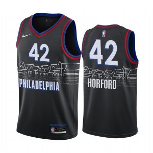 Maillot de basket-ball 2020-21 Philadelphia 76ers # 42 Al Horford City Edition Noir Swingman Jersey 167781