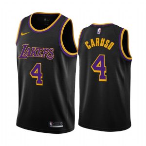 Maillot de basket-ball 2020-21 LA Lakers #4 Alex Caruso édition gagnée maillot Swingman noir 166682