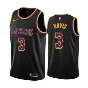Maillot de basket-ball 2020-21 LA Lakers #3 Anthony Davis Earned Edition Maillot Swingman noir 166690