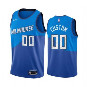 Maillot de basket-ball 2020-21 Milwaukee Bucks #00 Custom City Edition Navy Swingman Jersey Noir 168796