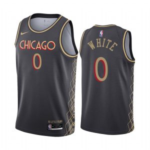 Maillot de basket-ball 2020-21 Chicago Bulls #0 Coby White City Edition Maillot Swingman noir 168288