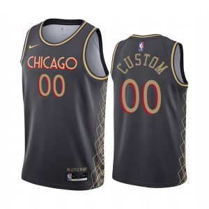 Maillot de basket-ball 2020-21 Chicago Bulls #00 Custom City Edition Maillot Swingman noir 168303