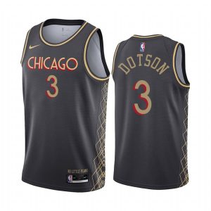 Maillot de basket-ball 2020-21 Chicago Bulls #3 Devon Dotson City Edition Noir Swingman Jersey Rose 168208