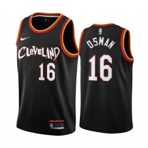 Maillot de basket-ball 2020-21 Cleveland Cavaliers #16 Cedi Osman City Edition Maillot Swingman noir 165781