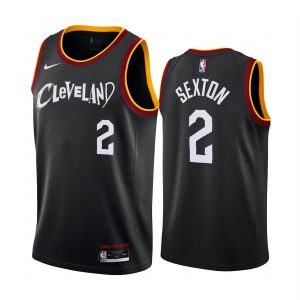 Maillot de basket-ball 2020-21 Cleveland Cavaliers #2 Collin Sexton City Edition Noir Swingman Jersey 165730