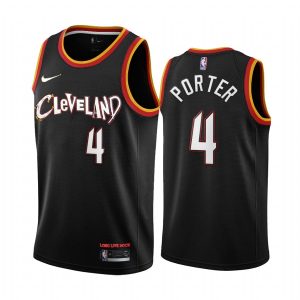 2020-21 Cleveland Cavaliers # 4 Kevin Porter Jr. Maillot de basket-ball City Edition Noir Swingman Jersey 165790