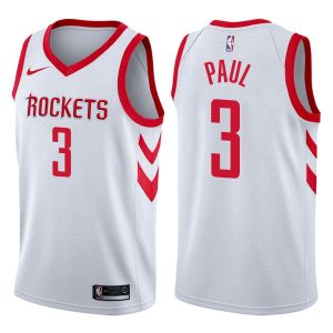 Maillot de basket-ball 2017-18 Houston Rockets # 3 Chris Paul Association Edition Blanc Swingman Jersey Noir 166594