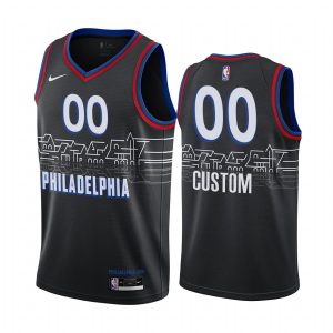 Maillot de basket-ball 2020-21 Philadelphia 76ers #00 Custom City Edition Noir Swingman Jersey 167757