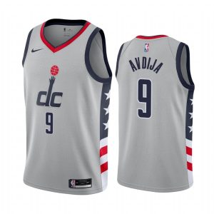 Maillot de basket-ball 2020-21 Washington Wizards #9 Deni Avdija City Edition Gris Swingman Jersey Noir 168409
