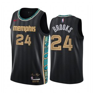 2020-21 Memphis Grizzlies # 24 Dillon Brooks City Edition Maillot Swingman noir Maillot de basket-ball Noir 166869