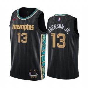 2020-21 Memphis Grizzlies # 13 Jaren Jackson Jr. Maillot de basket-ball City Edition Maillot Swingman noir 166909