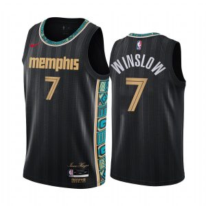 2020-21 Memphis Grizzlies # 7 Justise Winslow City Edition Maillot Swingman noir Maillot de basket-ball 166918