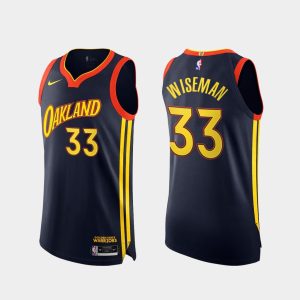 Maillot de basket 2020-21 Warriors #33 James Wiseman City Authentique Maillot Marine Violet 165500