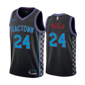 2020-21 Sacramento Kings # 24 Buddy Hield City Edition Maillot Swingman noir Maillot de basket-ball 167822