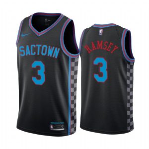 2020-21 Sacramento Kings # 3 Jahmi'us Ramsey City Edition Maillot Swingman noir Maillot de basket-ball Blanc 168096