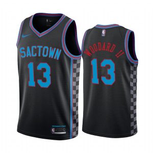 Maillot de basket-ball 2020-21 Sacramento Kings # 13 Robert Woodard II City Edition Maillot Swingman noir 168085
