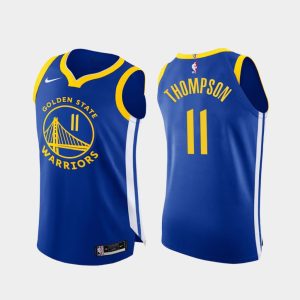 Maillot de basket-ball 2020-21 Warriors #11 Klay Thompson Icon Edition Royal Authentic Jersey 165625