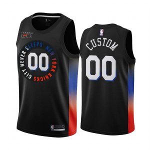 Maillot de basket-ball 2020-21 New York Knicks #00 Custom City Edition Noir Swingman Jersey Noir 168483