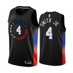 Maillot de basket-ball #4 Dennis Smith Jr. des New York Knicks 2020-21. Maillot Swingman noir City Edition noir 168491