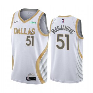 Maillot de basket-ball Dallas Mavericks 2020-21 # 51 Boban Marjanovic City Edition Argent Swingman Jersey Blanc 168656