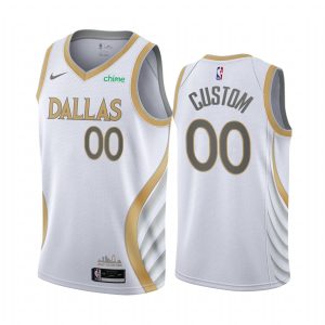 2020-21 Dallas Mavericks # 00 Custom City Edition Argent Swingman Jersey Maillot de basket-ball Violet 168718