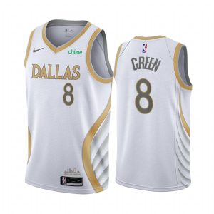 Maillot de basket-ball 2020-21 Dallas Mavericks #8 Josh Green City Edition Argent Swingman Jersey Noir 168623
