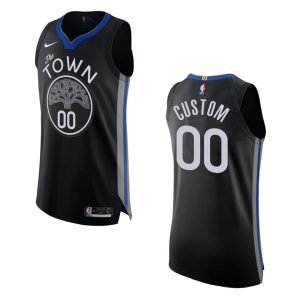 Maillot de basket 2019-20 Warriors #00 Custom City Noir Maillot Authentique 165272