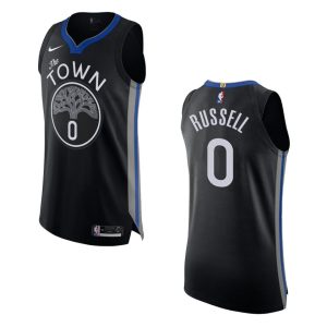 Maillot de basket 2019-20 Warriors # 0 D'Angelo Russell City Noir Maillot Authentique 165264