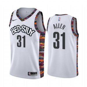 Maillot de basket-ball 2019-20 Brooklyn Nets # 31 Jarrett Allen City Edition Blanc Swingman Jersey Vert 167445