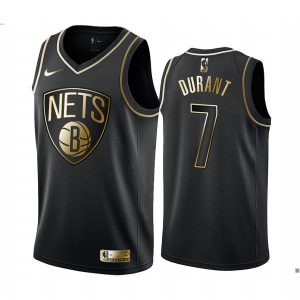 Maillot de basket-ball 2019-20 Brooklyn Nets # 7 Kevin Durant Golden Edition Maillot Swingman noir 167088