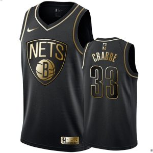 Maillot de basket-ball 2019-20 Brooklyn Nets # 33 Allen Crabbe Golden Edition Maillot Swingman noir noir 167096
