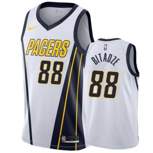 2020-21 Indiana Pacers # 88 Goga Bitadze Earned Edition Maillot Swingman blanc Maillot de basket-ball 166266