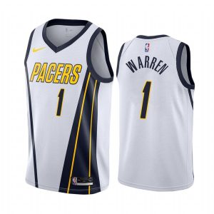 2020-21 Indiana Pacers #1 T.J. Maillot de basket-ball Warren Justice édition gagnée maillot Swingman blanc 166258