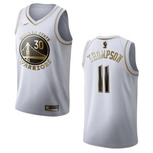 2020 Warriors # 11 Klay Thompson Golden Edition Maillot Swingman blanc Maillot de basket-ball 165328