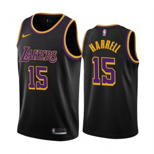 Maillot de basket-ball 2020-21 LA Lakers # 15 Montrezl Harrell Earned Edition Noir Swingman Jersey Violet 166754