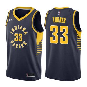 Maillot de basket-ball 2017-18 Indiana Pacers # 33 Myles Turner Icon Edition Navy Swingman Jersey 166111