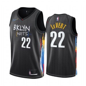 Maillot de basket-ball 2020-21 Brooklyn Nets #22 Caris LeVert City Edition Noir Swingman Jersey Violet 167208