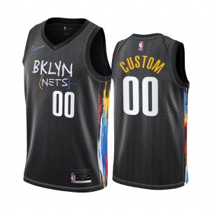 Maillot de basket-ball 2020-21 Brooklyn Nets #00 Custom City Edition Noir Swingman Jersey Noir 167217