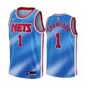 2020-21 Brooklyn Nets # 1 Jamal Crawford Classic Edition Bleu Swingman Jersey Maillot de basket-ball Blanc 166159